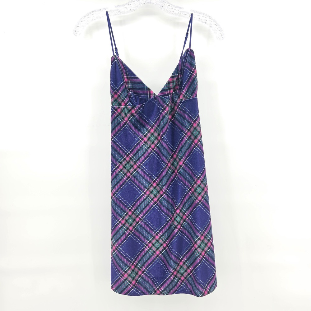 Victoria's Secret Lingerie Slip Dress Small‎ Purple Plaid Academic Preppy Grunge